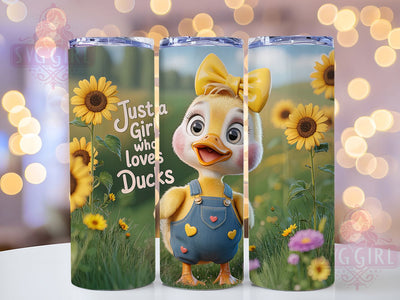 Whimsical Duck Lover Tumbler, Girl Who Loves Ducks Tumbler, Whimsical Duck Wrap, Rustic Farm Duck Wrap, Cute Animal Wrap, Sublimation Design, Trendy Gift Idea Sublimation SvggirlplusArt 