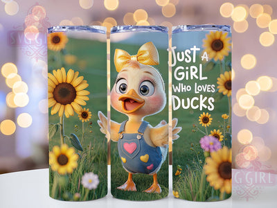 Whimsical Duck Lover Tumbler, Girl Who Loves Ducks Tumbler, Whimsical Duck Wrap, Rustic Farm Duck Wrap, Cute Animal Wrap, Sublimation Design, Trendy Gift Idea Sublimation SvggirlplusArt 