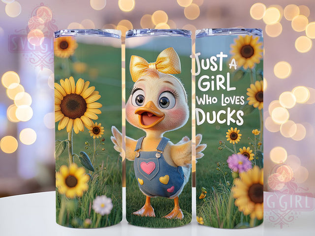 Whimsical Duck Lover Tumbler, Girl Who Loves Ducks Tumbler, Whimsical Duck Wrap, Rustic Farm Duck Wrap, Cute Animal Wrap, Sublimation Design, Trendy Gift Idea Sublimation SvggirlplusArt 