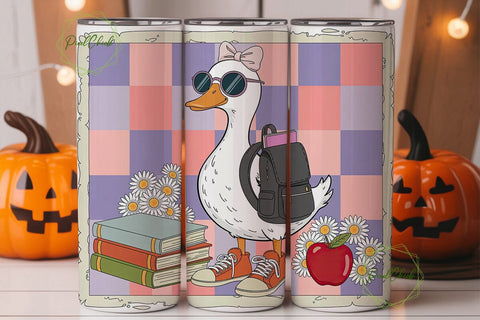 Whimsical Duck Scholar 20oz Tumbler Wrap Sublimation PixelChick 