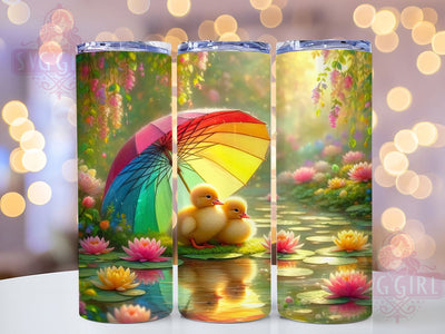 Whimsical Duckling Umbrella Tumbler, Cute Duck Tumbler, Whimsical Animal Wrap, Rustic Farm Duck Wrap, Playful Duckling Wrap, Sublimation Design, Trendy Gift Idea Sublimation SvggirlplusArt 
