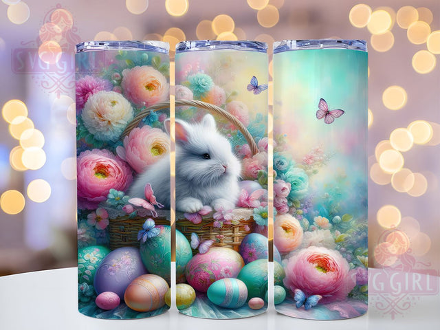 Whimsical Easter Bunny Tumbler, Whimsical Floral Tumbler, Stylish 20oz Wrap, Sublimation Design, Trendy Gift Idea, Easter Egg Wrap, Spring Bunny Tumbler Sublimation SvggirlplusArt 