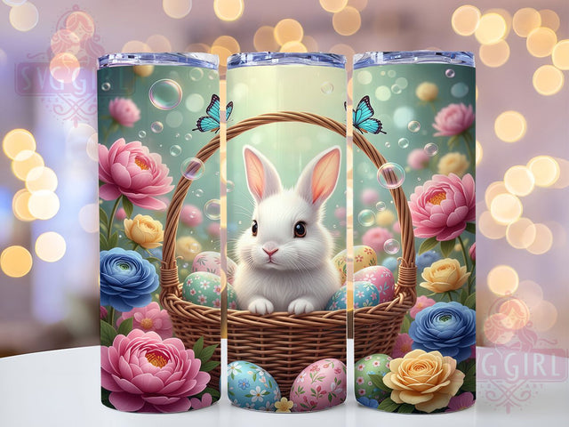 Whimsical Easter Bunny Tumbler, Whimsical Floral Tumbler, Stylish 20oz Wrap, Sublimation Design, Trendy Gift Idea, Easter Egg Wrap, Spring Bunny Tumbler Sublimation SvggirlplusArt 