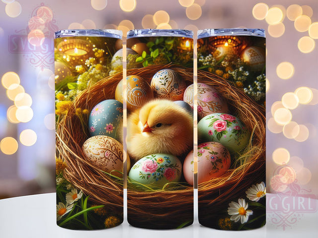 Whimsical Easter Chick Egg Tumbler, Easter Chick Tumbler, Spring Chick Wrap, Decorated Egg Wrap, Whimsical Chick Wrap, Sublimation Design, Trendy Gift Idea Sublimation SvggirlplusArt 