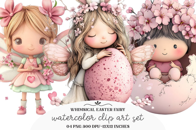 Whimsical Easter Fairy Clipart Sublimation designmaster24 