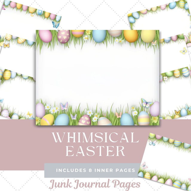Whimsical Easter Junk Journal Pages | Junk Journal Printables SVG Paige Cole Studio 