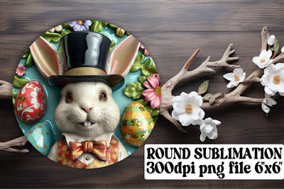 Whimsical Easter Ornaments Sublimation Trio - Circle, Keychain, Coaster Sublimation afrosvg 