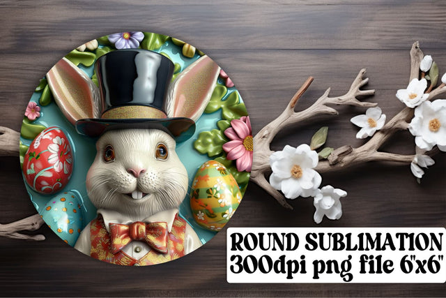 Whimsical Easter Ornaments Sublimation Trio - Circle, Keychain, Coaster Sublimation afrosvg 