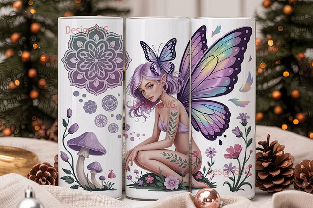 Whimsical Fairy 20oz Tumbler Wrap Sublimation DesignSVG 