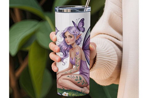 Whimsical Fairy 20oz Tumbler Wrap Sublimation DesignSVG 