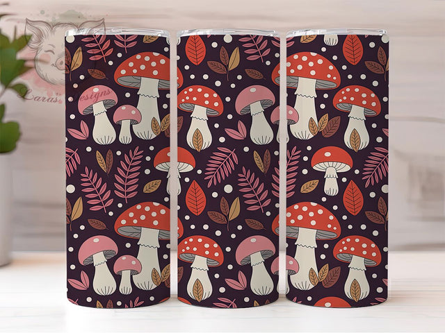 Whimsical Fairy Cottagecore Mushroom Tumbler, Cottagecore Wrap Design, 20Oz Skinny Tumbler, Whimsical Forest Sublimation, Magical Mushroom Drinkware, Pastel Fairy Tumbler, Enchanted Nature Wrap Sublimation Lara' s Designs 