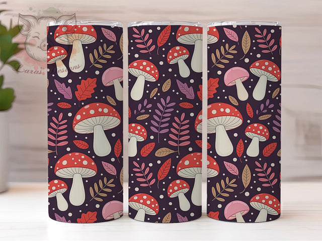 Whimsical Fairy Cottagecore Mushroom Tumbler, Cottagecore Wrap Design, 20Oz Skinny Tumbler, Whimsical Forest Sublimation, Magical Mushroom Drinkware, Pastel Fairy Tumbler, Enchanted Nature Wrap Sublimation Lara' s Designs 