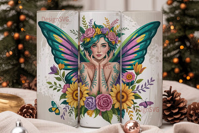 Whimsical Fairy Tumbler Wrap Design Sublimation DesignSVG 
