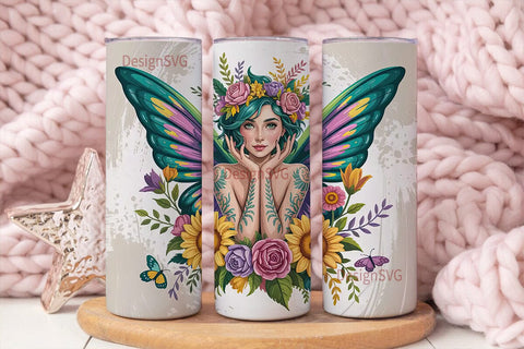 Whimsical Fairy Tumbler Wrap Design Sublimation DesignSVG 