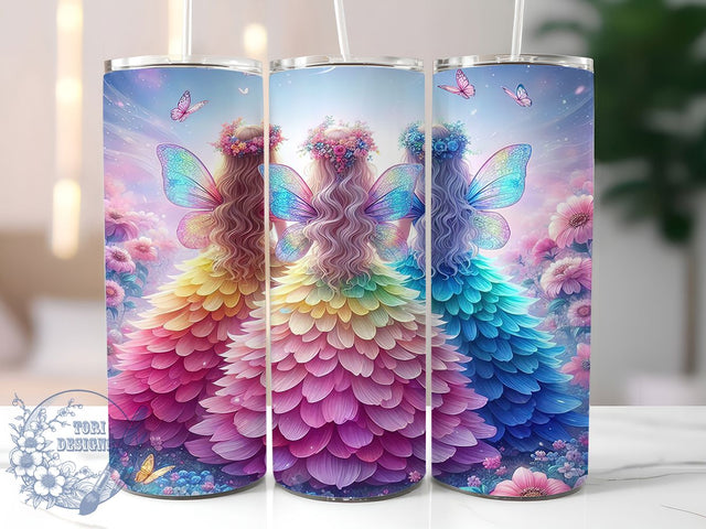 Whimsical Fantasy Fairy Tumbler Wrap, Magical Fairy Art, Fantasy Tumbler Wrap, Colorful Fairy Cup, 20oz Sublimation Wrap, Enchanted Forest Design, Whimsical Fairy Gift Sublimation ToriDesigns 