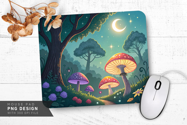 Whimsical Fantasy Forest Mousepad Sublimation Regulrcrative 