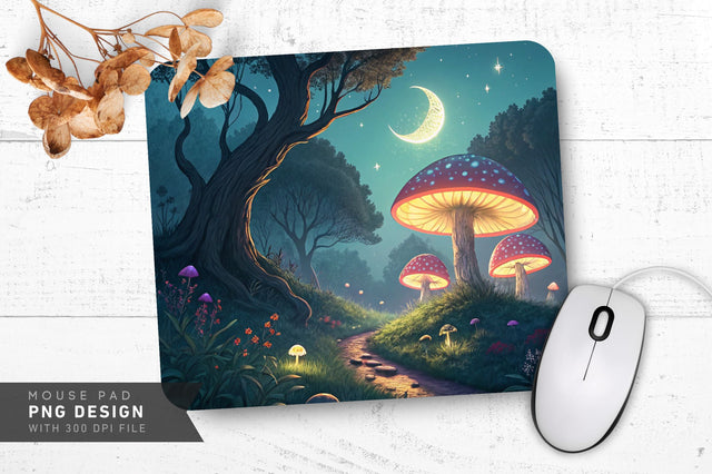 Whimsical Fantasy Forest Mousepad Sublimation Regulrcrative 
