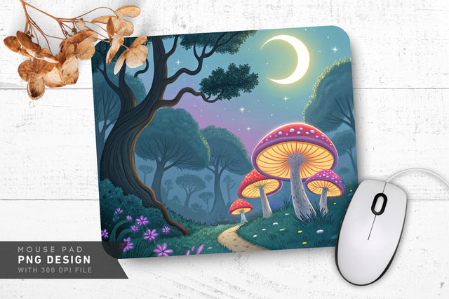 Whimsical Fantasy Forest Mousepad Sublimation Regulrcrative 