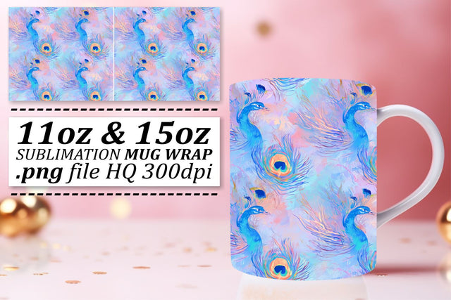 Whimsical Feather Mug Wrap: Sublimation Chic Delight Sublimation afrosvg 