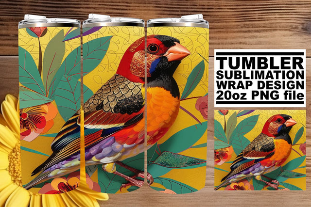 Whimsical Feathered Friends Tumbler Design - 20oz Sublimation Sublimation afrosvg 