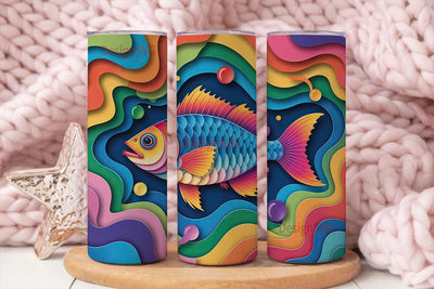 Whimsical Fish 20oz Tumbler Wrap Sublimation DesignSVG 
