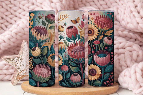 Whimsical Floral 20oz Tumbler Wrap Sublimation DesignSVG 