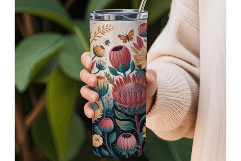 Whimsical Floral 20oz Tumbler Wrap Sublimation DesignSVG 