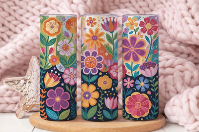 Whimsical Floral 20oz Tumbler Wrap Sublimation DesignSVG 