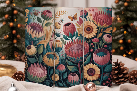 Whimsical Floral 20oz Tumbler Wrap Sublimation DesignSVG 