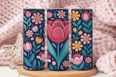 Whimsical Floral 20oz Tumbler Wrap Sublimation DesignSVG 