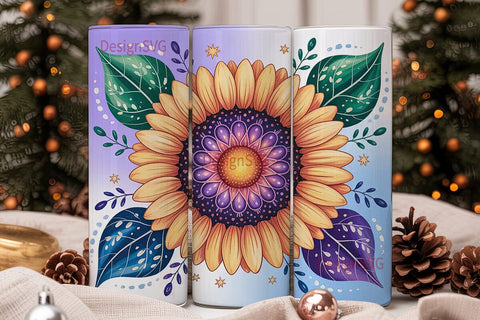 Whimsical Floral 20oz Tumbler Wrap Sublimation DesignSVG 