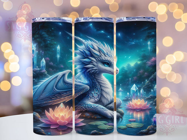 Whimsical Floral Dragon Fairy Tumbler, Floral Fantasy Wrap, 20Oz Skinny Tumbler, Magical Creature Sublimation, Animal & Flower Design, Whimsical Nature Tumbler, Enchanted Garden Wrap Sublimation SvggirlplusArt 