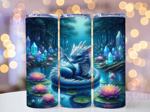 Whimsical Floral Dragon Fairy Tumbler, Floral Fantasy Wrap, 20Oz Skinny Tumbler, Magical Creature Sublimation, Animal & Flower Design, Whimsical Nature Tumbler, Enchanted Garden Wrap Sublimation SvggirlplusArt 