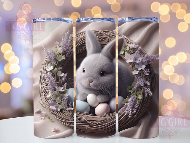 Whimsical Floral Easter Bunny Tumbler, Cute Bunny Tumbler, Whimsical Easter Wrap, Spring Bunny Wrap, Floral Bunny Wrap, Sublimation Design, Trendy Gift Idea Sublimation SvggirlplusArt 