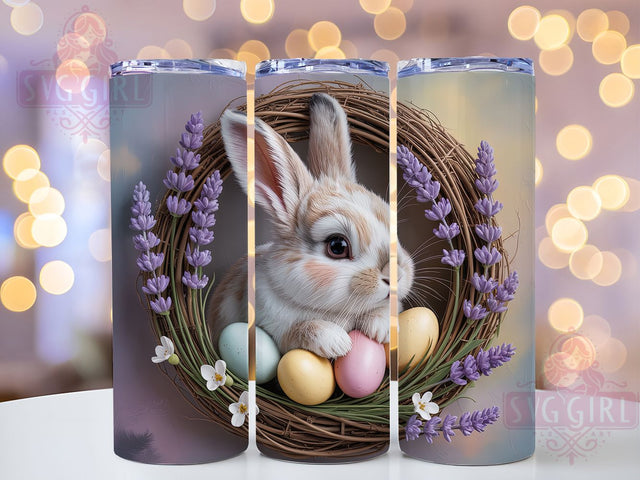 Whimsical Floral Easter Bunny Tumbler, Cute Bunny Tumbler, Whimsical Easter Wrap, Spring Bunny Wrap, Floral Bunny Wrap, Sublimation Design, Trendy Gift Idea Sublimation SvggirlplusArt 