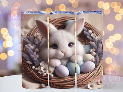 Whimsical Floral Easter Bunny Tumbler, Cute Bunny Tumbler, Whimsical Easter Wrap, Spring Bunny Wrap, Floral Bunny Wrap, Sublimation Design, Trendy Gift Idea Sublimation SvggirlplusArt 