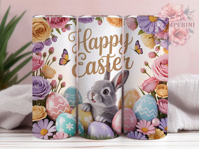 Whimsical Floral Easter Bunny Tumbler, Happy Easter Tumbler, Spring Bunny Wrap, Whimsical Easter Wrap, Country Easter Wrap, Sublimation Design, Trendy Gift Idea Sublimation Li Zamperini 