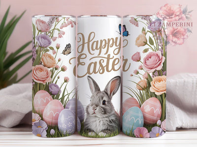 Whimsical Floral Easter Bunny Tumbler, Happy Easter Tumbler, Spring Bunny Wrap, Whimsical Easter Wrap, Country Easter Wrap, Sublimation Design, Trendy Gift Idea Sublimation Li Zamperini 