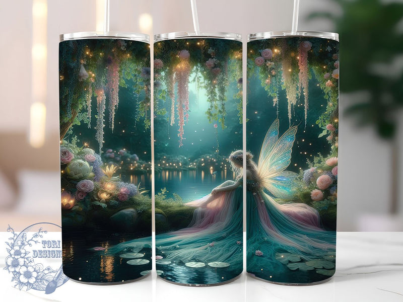 Whimsical Floral Fairy Tumbler, Fantasy Tumbler, Stylish 20oz Wrap, Sublimation Design, Trendy Gift Idea, Whimsical Fairy Wrap, Botanical Fairy Tumbler Sublimation ToriDesigns 