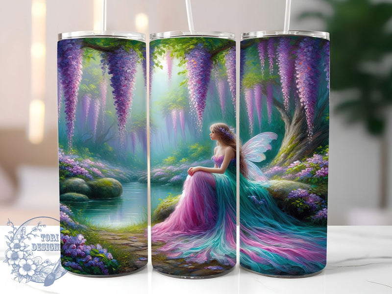 Whimsical Floral Fairy Tumbler, Fantasy Tumbler, Stylish 20oz Wrap, Sublimation Design, Trendy Gift Idea, Whimsical Fairy Wrap, Botanical Fairy Tumbler Sublimation ToriDesigns 