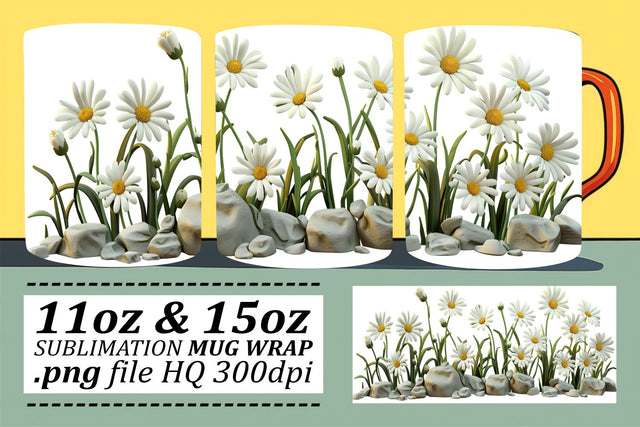 Whimsical Floral Mug Design - Sublimated Elegance for Cups Sublimation afrosvg 