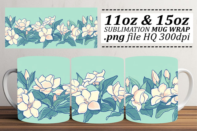 Whimsical Floral Mug Sublimation Sublimation afrosvg 