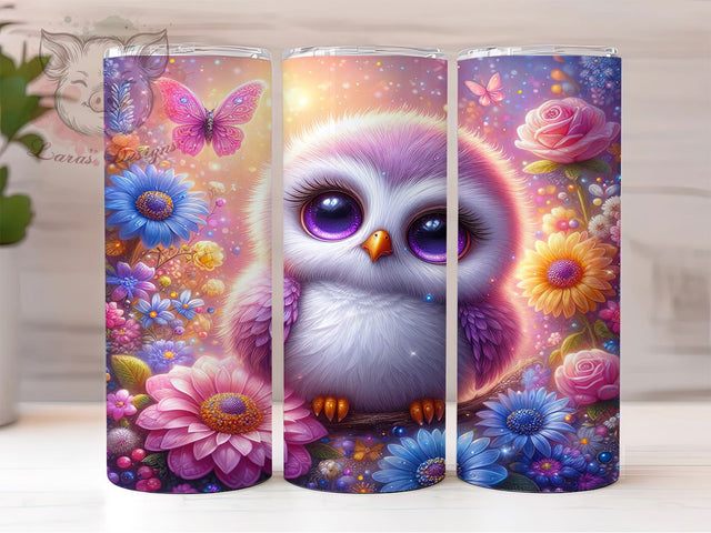 Whimsical Floral Owl Tumbler Wrap, Floral Bird Tumbler, 20oz Cute Animal Design, Whimsical Owl Sublimation, Botanical Bird Tumbler, Owl Lover Gift, Flower Garden Tumbler Wrap Sublimation Lara' s Designs 