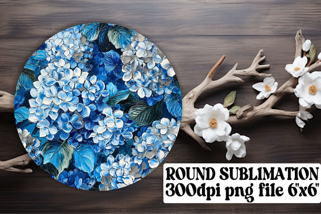 Whimsical Floral Round Decor: Keychain, Coaster, Circle Ornaments Sublimation afrosvg 