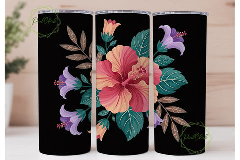 Whimsical Floral Tumbler Wrap PNG Sublimation PixelChick 