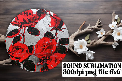 Whimsical Flower Round Decor Collection: Keychain, Coaster, Circle Designs Sublimation afrosvg 