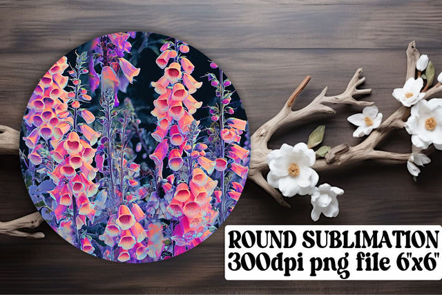 Whimsical Flower Round Decor: Keychain, Coaster, Circle Designs Sublimation afrosvg 