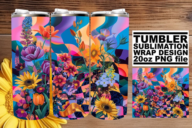 Whimsical Flower Sublimation: Add playful blooms to your tumbler Sublimation afrosvg 