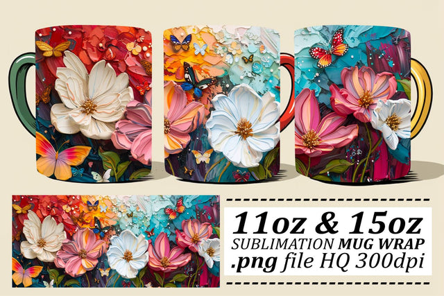 Whimsical Flowers Cup Charm - Vibrant Sublimation Charm Sublimation afrosvg 