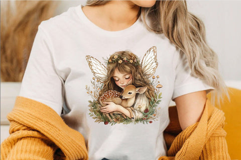 Whimsical Forest Fairy Clipart Bundle. Sublimation SVGArt 